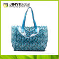 2014 New design tote flower pattern beach bags, beauty handbag Flower handbag fashion tote bags shopping tote bag pvc tote bag